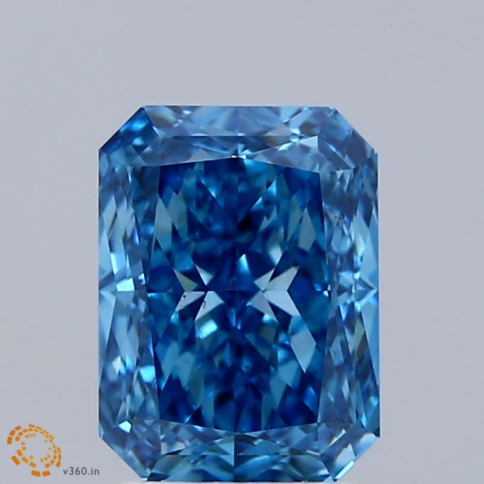 2.51ct Radiant FANCY VIVID BLUE VS1 Lab Created Diamond