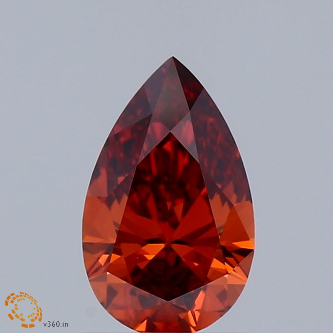 1ct Pear FANCY ORANGE VVS2 Lab Created Diamond