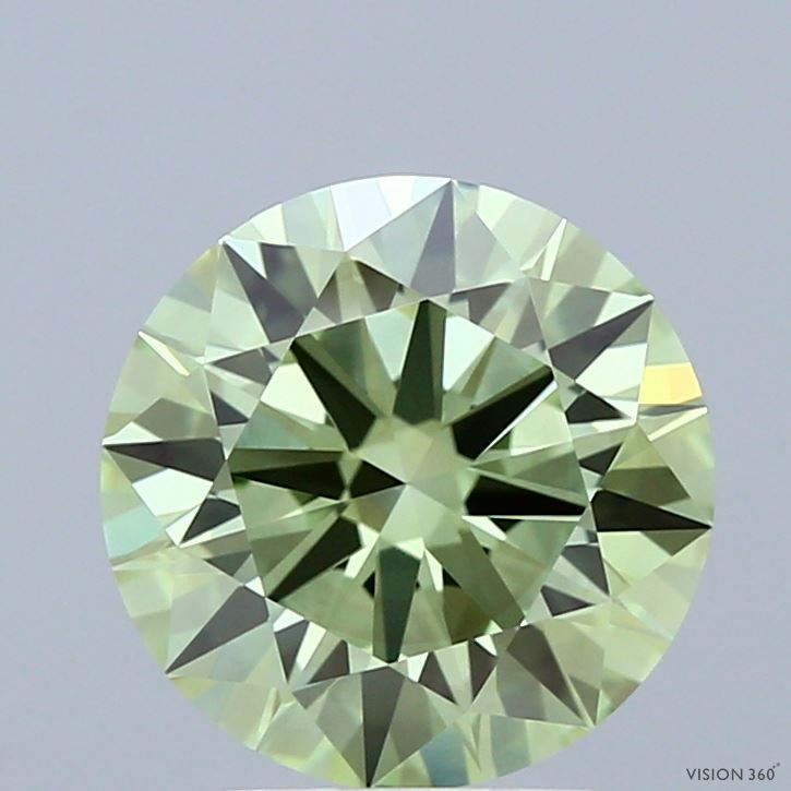 2.51ct Round FANCY VIVID GREEN VVS2 Lab Created Diamond