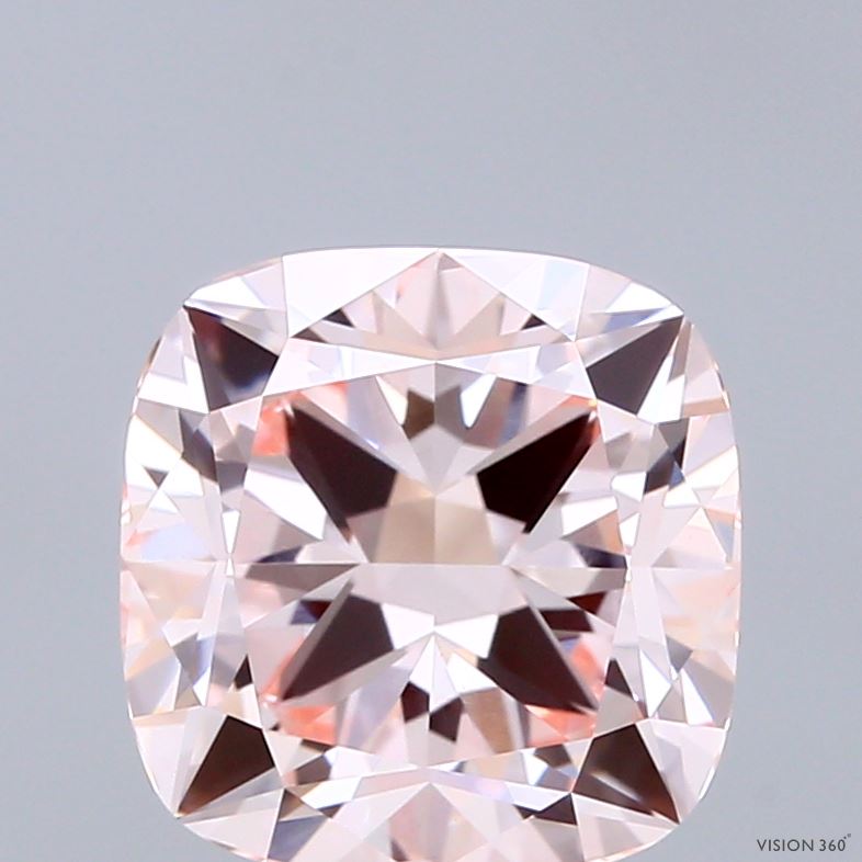3.44ct Cushion FANCY INTENSE PINK VVS2 Lab Created Diamond