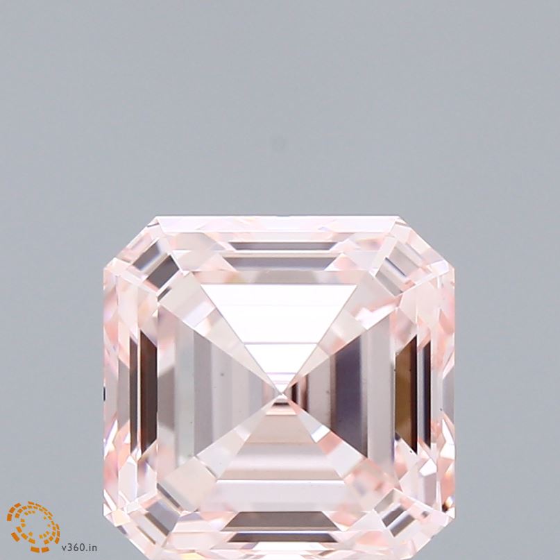 3.15ct Asscher FANCY PINK VS1 Lab Created Diamond