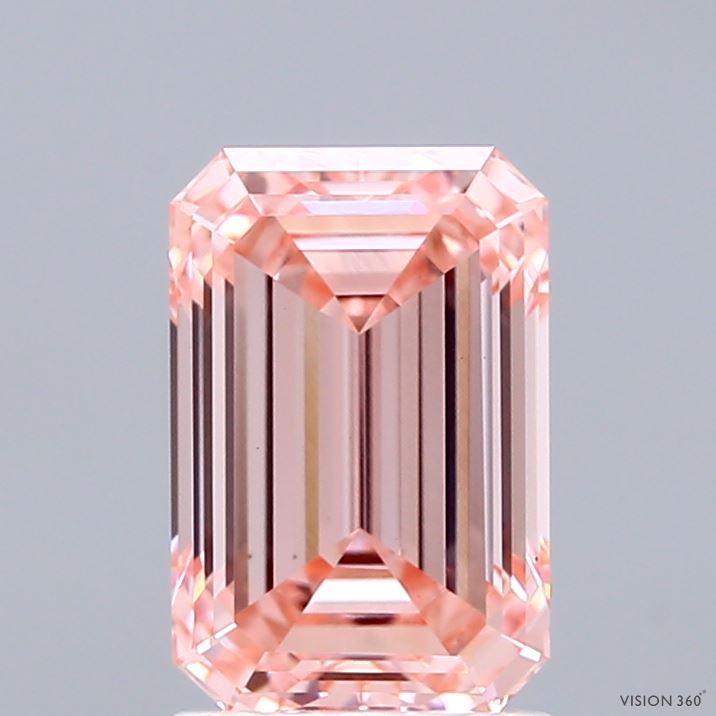 2.05ct Emerald FANCY INTENSE PINK VS1 Lab Created Diamond