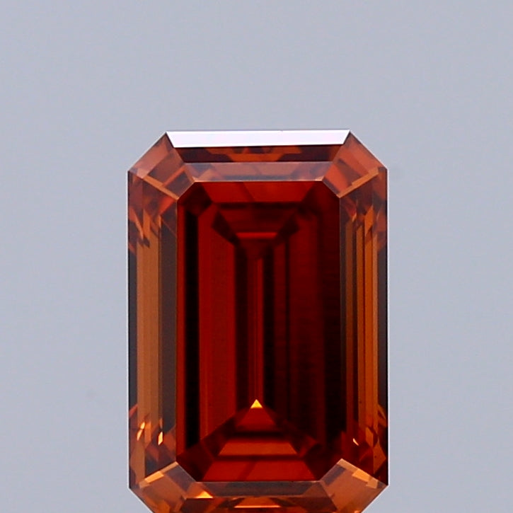 1ct Emerald FANCY VIVID ORANGE VS1 Lab Created Diamond
