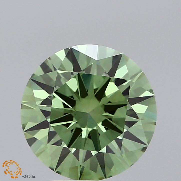 2.01ct Round FANCY VIVID GREEN VS1 Lab Created Diamond