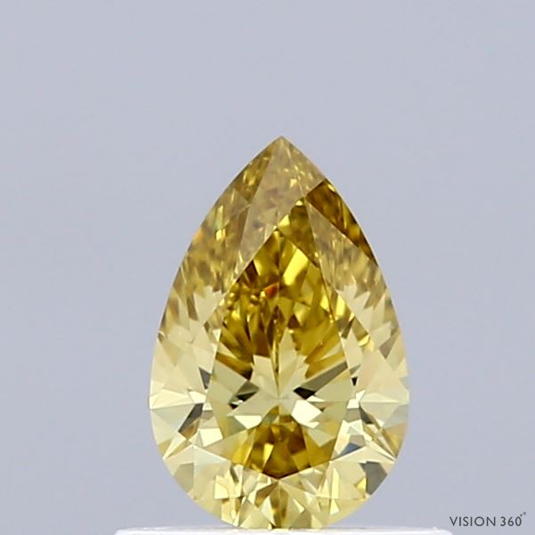 0.53ct Pear FANCY INTENSE YELLOW VVS2 Lab Created Diamond
