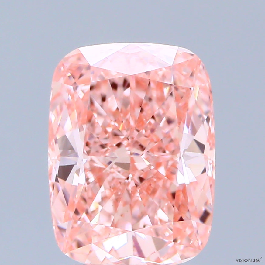 2ct Cushion FANCY VIVID PINK VS1 Lab Created Diamond