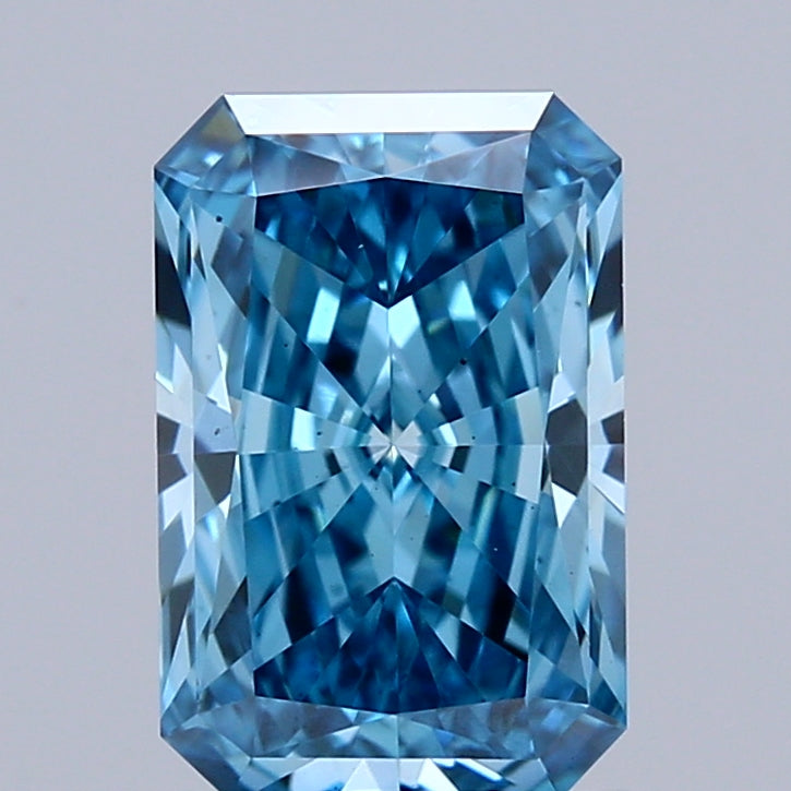 1.38ct Radiant FANCY VIVID BLUE VS1 Lab Created Diamond