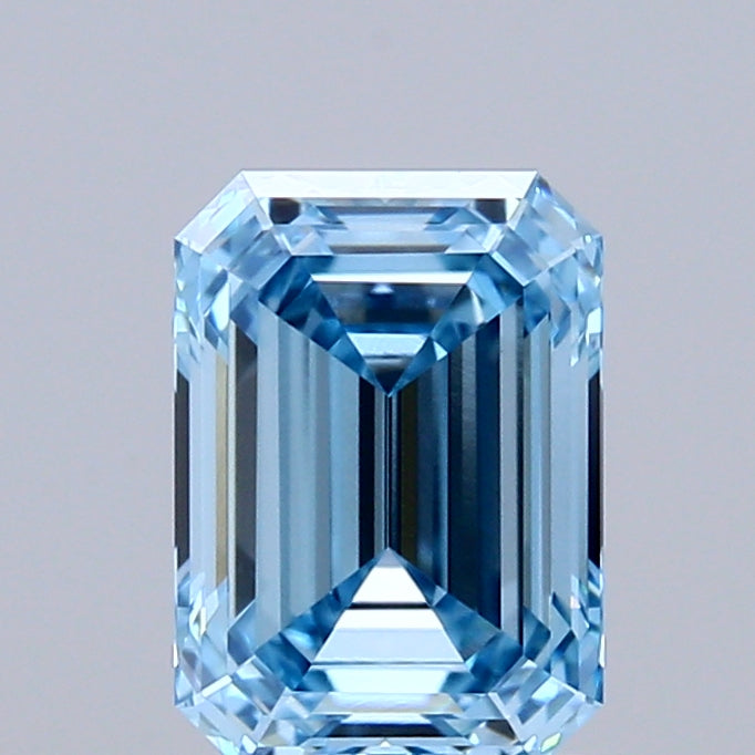 1ct Emerald FANCY VIVID BLUE VS1 Lab Created Diamond