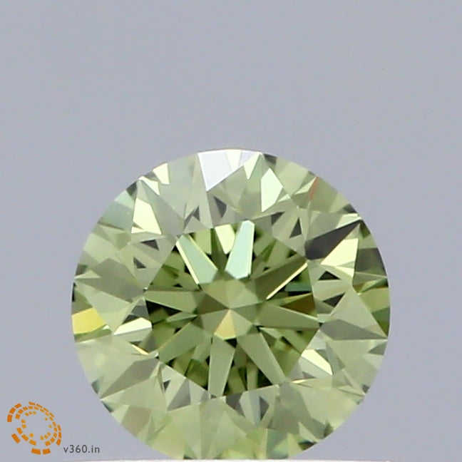 0.57ct Round FANCY INTENSE GREEN VVS2 Lab Created Diamond