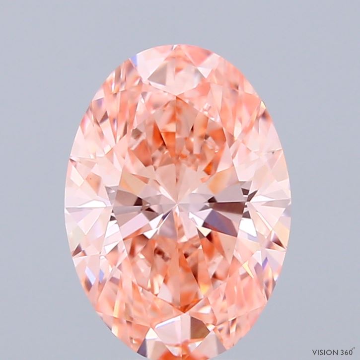 2.01ct Oval FANCY VIVID PINK VVS2 Lab Created Diamond