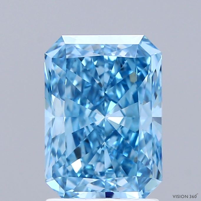 1.91ct Radiant FANCY VIVID BLUE VS1 Lab Created Diamond
