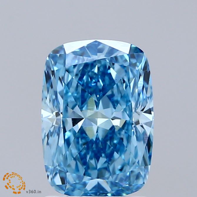 2.01ct Cushion FANCY VIVID BLUE VS1 Lab Created Diamond