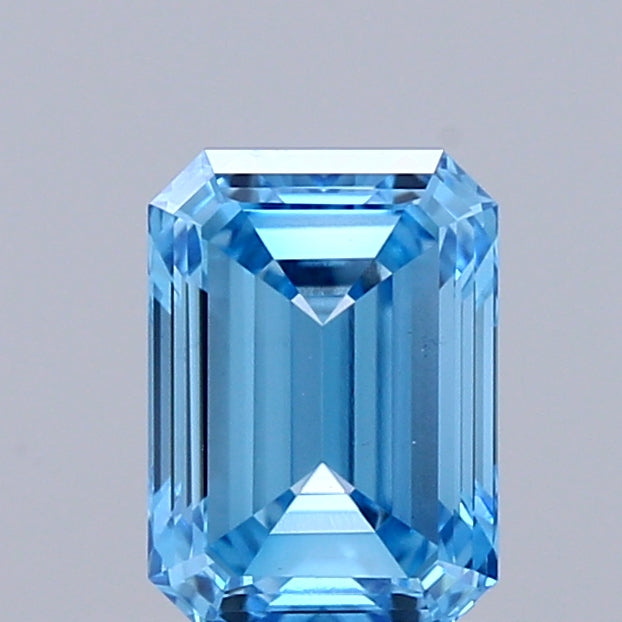 0.78ct Emerald FANCY VIVID BLUE VS1 Lab Created Diamond