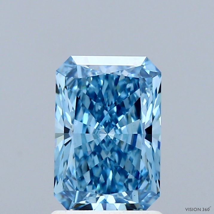 1.5ct Radiant FANCY VIVID BLUE VS1 Lab Created Diamond