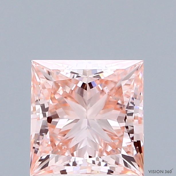 1.41ct Princess FANCY INTENSE PINK VS1 Lab Created Diamond