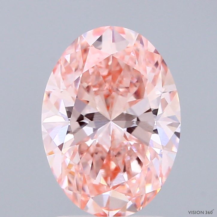 2.05ct Oval FANCY VIVID PINK VVS2 Lab Created Diamond