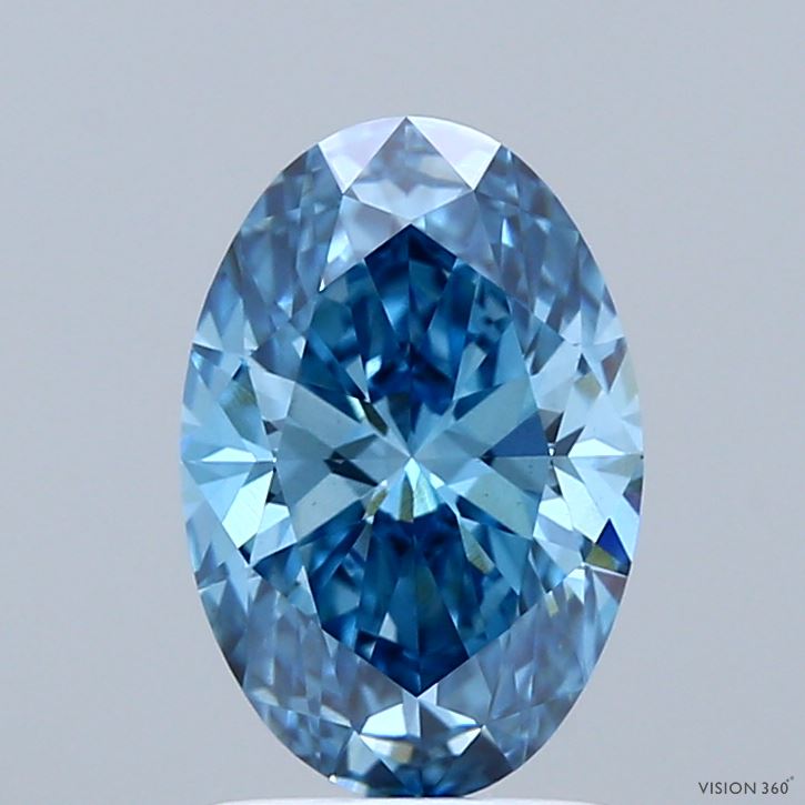 1.61ct Oval FANCY VIVID BLUE VS1 Lab Created Diamond