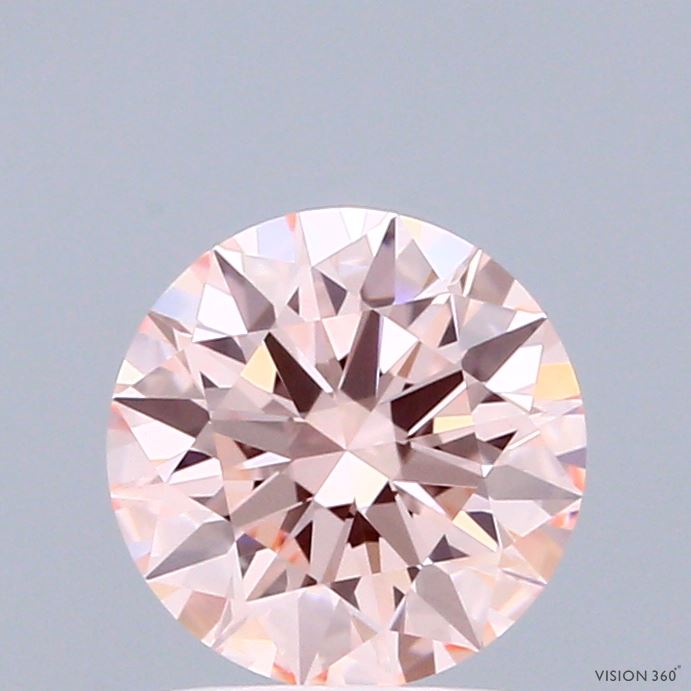 1.44ct Round FANCY INTENSE PINK VVS2 Lab Created Diamond
