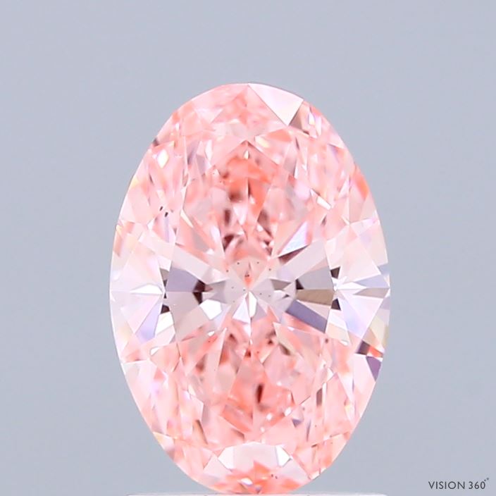 1.41ct Oval FANCY VIVID PINK VS2 Lab Created Diamond