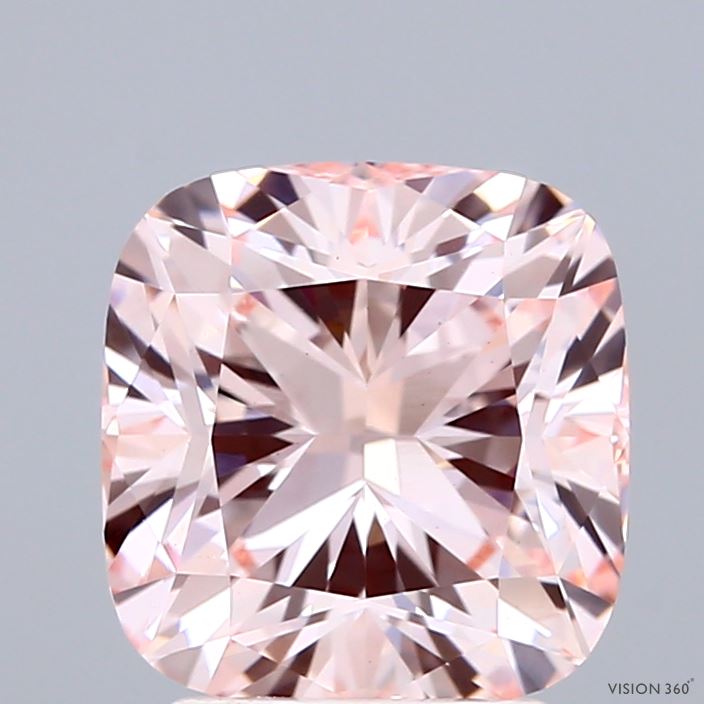 3.08ct Cushion FANCY PINK VS1 Lab Created Diamond
