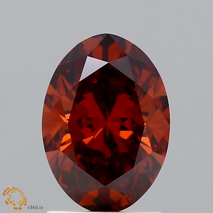 1.55ct Oval FANCY DEEP ORANGE VS1 Lab Created Diamond