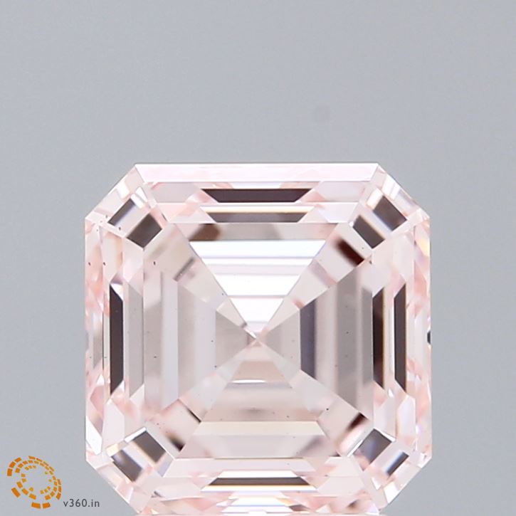 3.3ct Asscher FANCY LIGHT PINK VS1 Lab Created Diamond