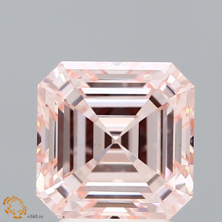 3.2ct Asscher FANCY INTENSE PINK VS1 Lab Created Diamond