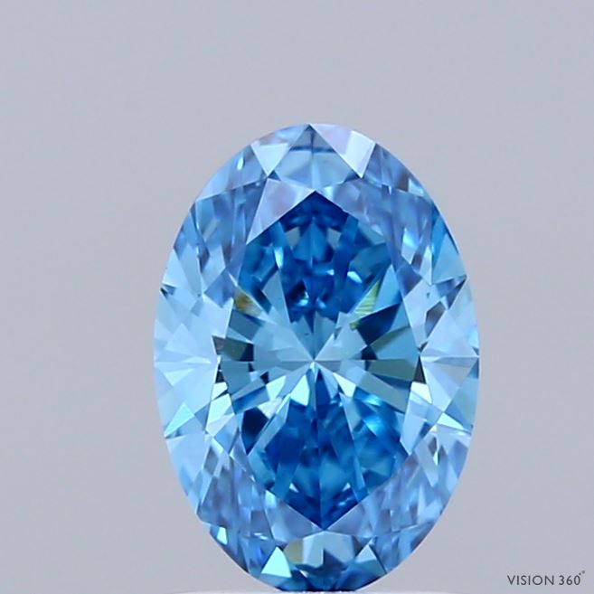 1.02ct Oval FANCY VIVID BLUE VVS2 Lab Created Diamond