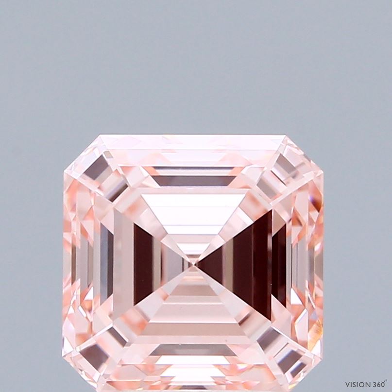 3.21ct Asscher FANCY INTENSE PINK VS1 Lab Created Diamond