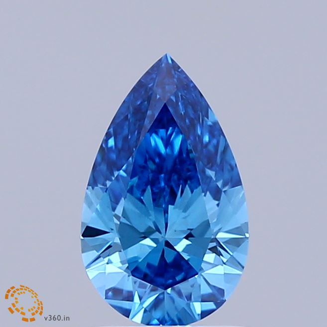 1.01ct Pear FANCY VIVID BLUE VS1 Lab Created Diamond