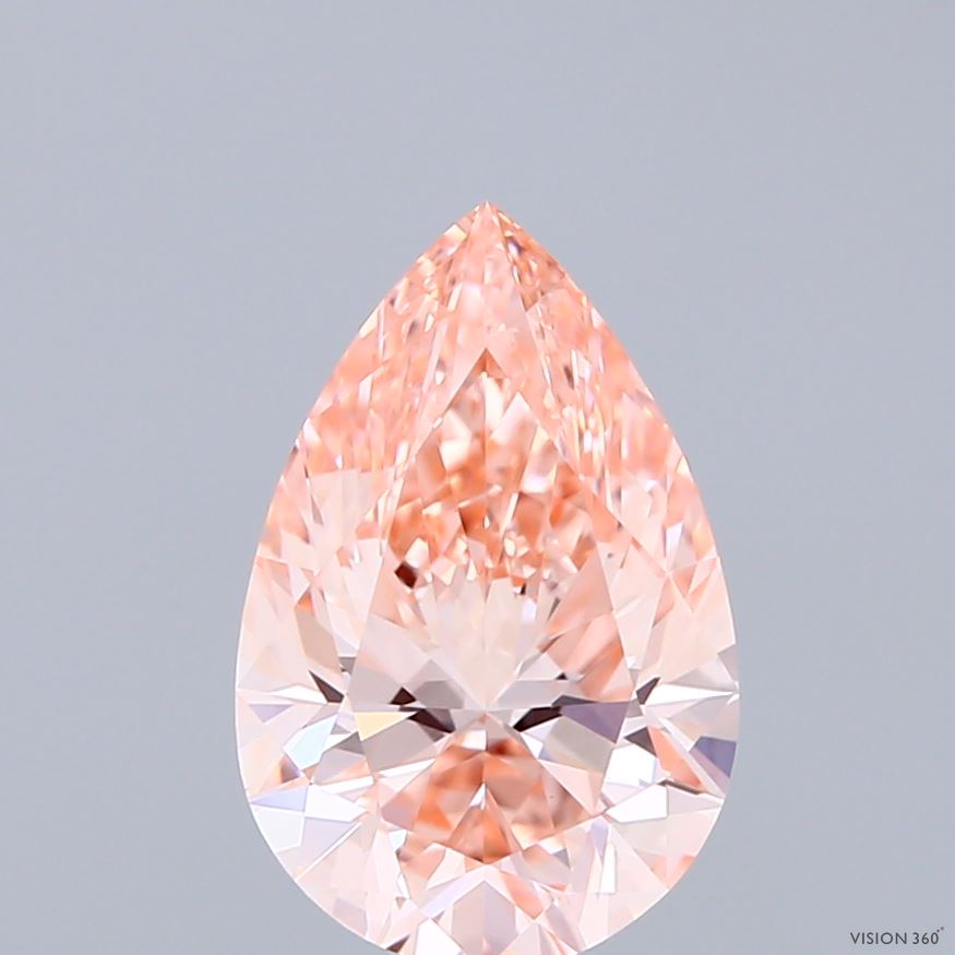 2.07ct Pear FANCY INTENSE PINK VVS2 Lab Created Diamond