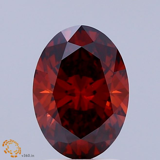 1.52ct Oval FANCY DEEP ORANGE VVS1 Lab Created Diamond