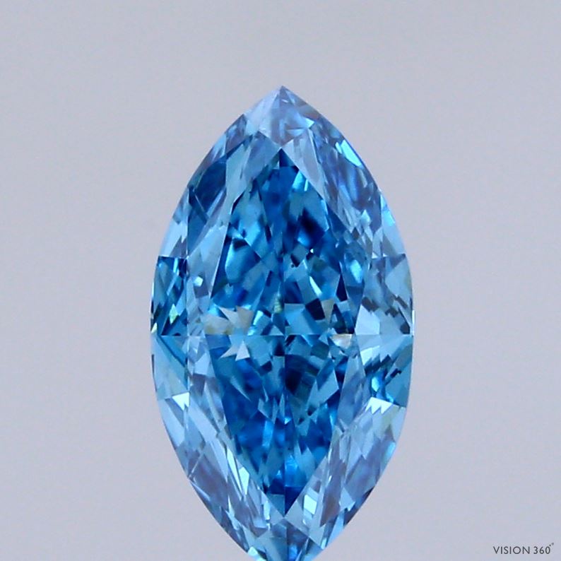 1.53ct Marquise FANCY VIVID BLUE VS1 Lab Created Diamond