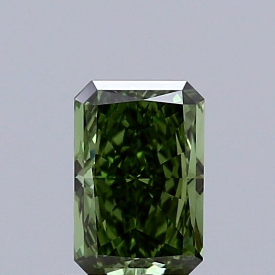 0.7ct Radiant FANCY VIVID GREEN VVS2 Lab Created Diamond