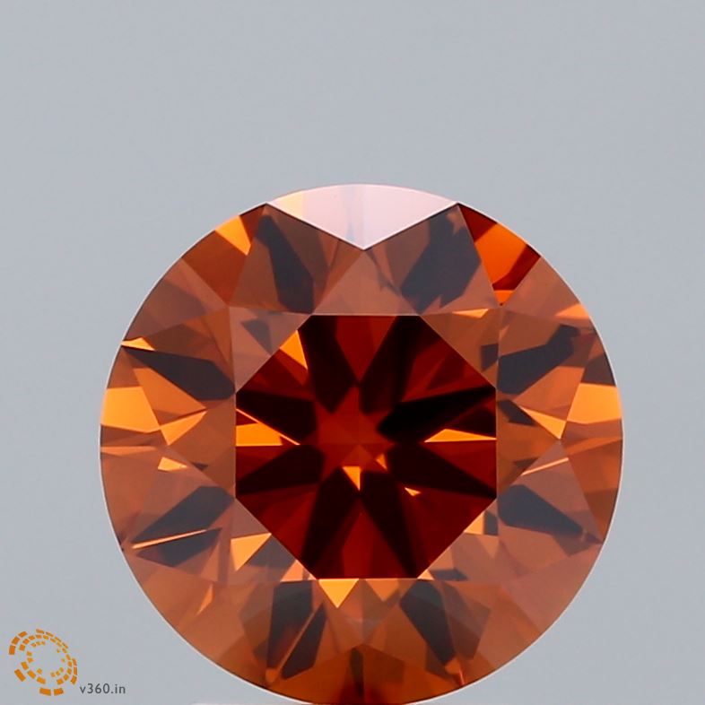 2.9ct Round FANCY ORANGE VVS2 Lab Created Diamond