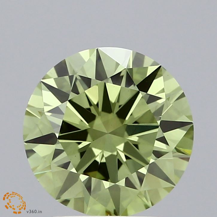 2.42ct Round FANCY VIVID GREEN VS2 Lab Created Diamond