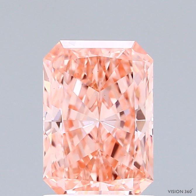 1.5ct Radiant FANCY VIVID PINK VS1 Lab Created Diamond