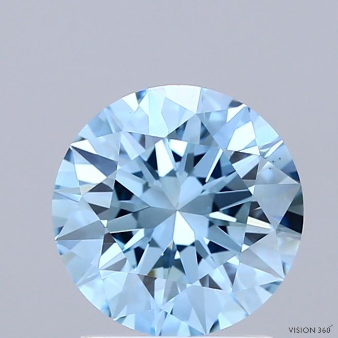 1.68ct Round FANCY VIVID BLUE VS1 Lab Created Diamond