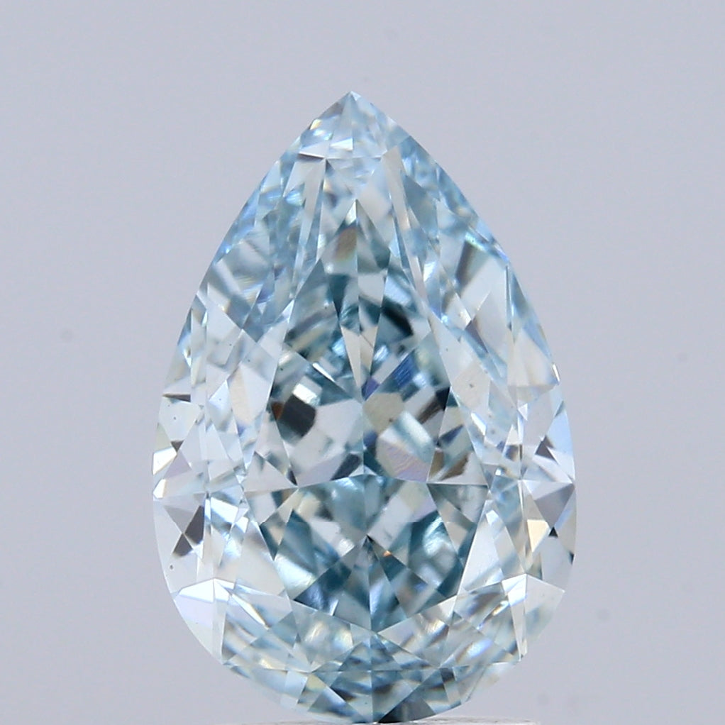 3.11ct Pear FANCY INTENSE GREEN BLUE VS1 Lab Created Diamond