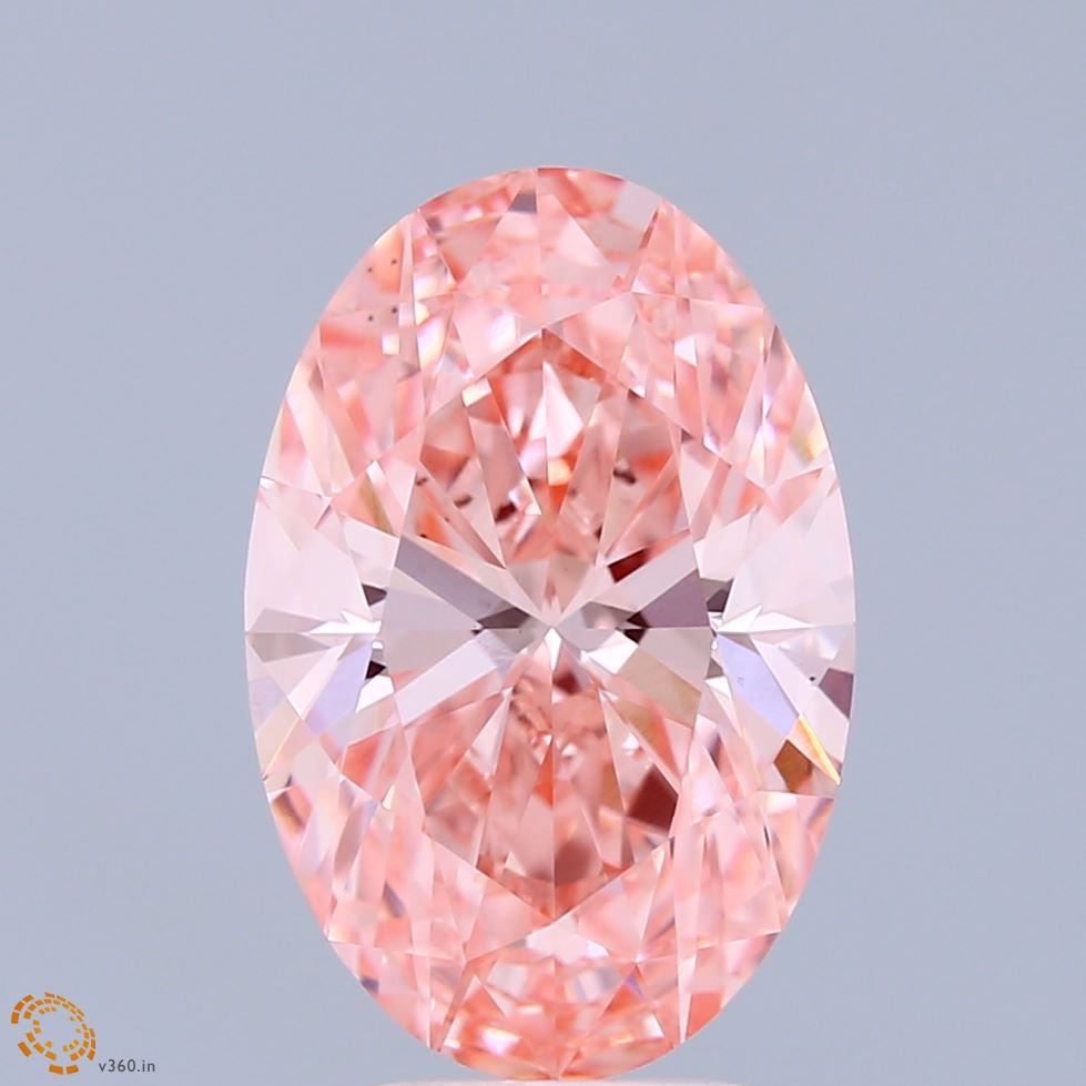 4.51ct Oval FANCY VIVID PINK VS1 Lab Created Diamond