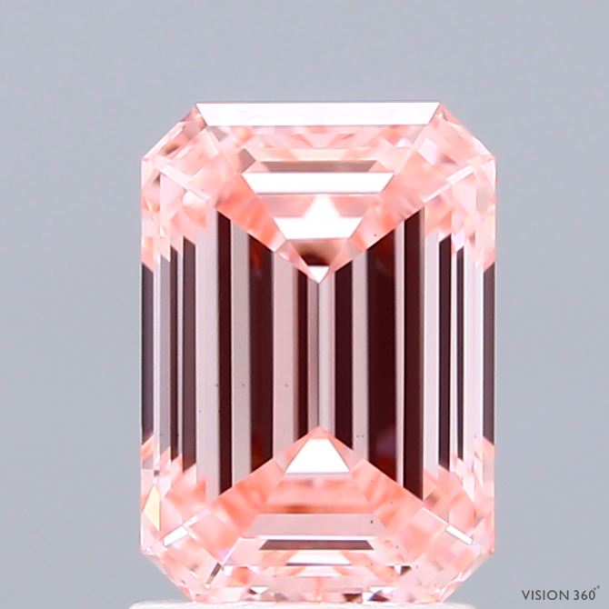 2.01ct Emerald FANCY VIVID PINK VS1 Lab Created Diamond