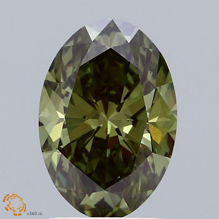 2ct Oval FANCY DEEP GREEN VS1 Lab Created Diamond