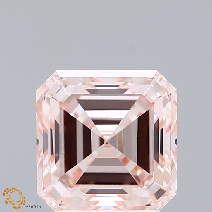 3.1ct Asscher FANCY INTENSE PINK VS1 Lab Created Diamond