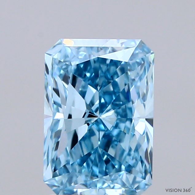 1.5ct Radiant FANCY VIVID BLUE VVS2 Lab Created Diamond