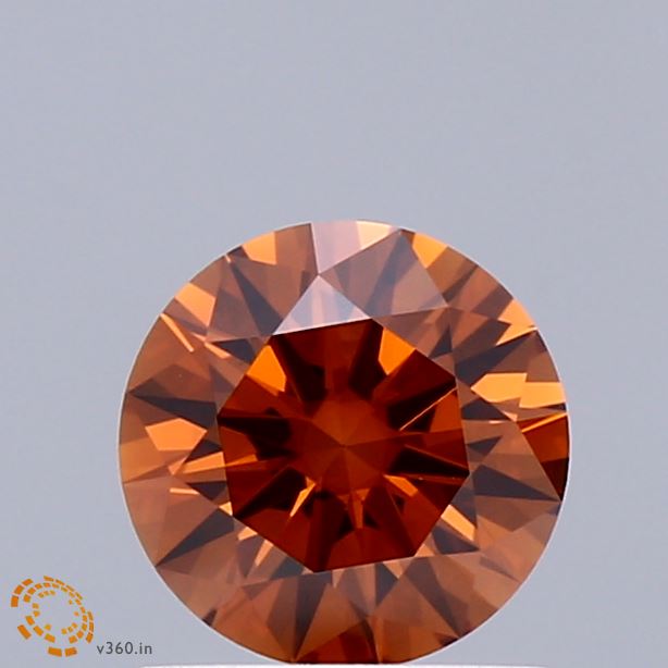 0.95ct Round FANCY VIVID ORANGE VS2 Lab Created Diamond