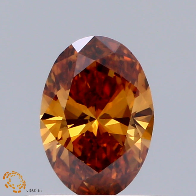 0.53ct Oval FANCY ORANGE VS1 Lab Created Diamond