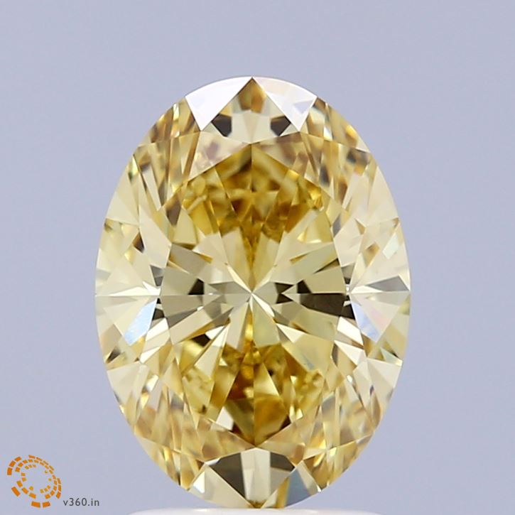 2.09ct Oval FANCY INTENSE YELLOW VVS2 Lab Created Diamond