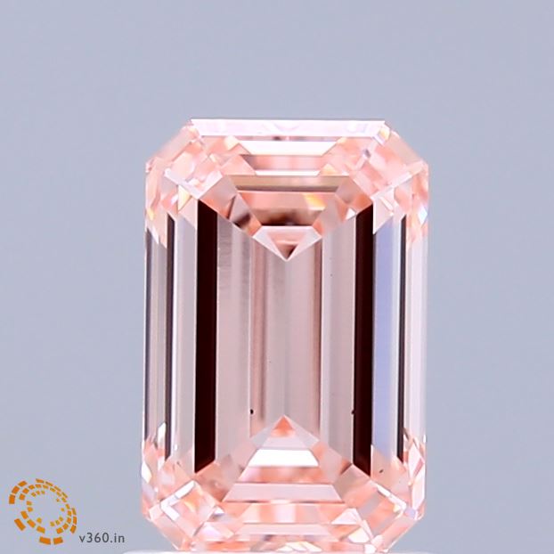 1.51ct Emerald FANCY VIVID PINK VS1 Lab Created Diamond
