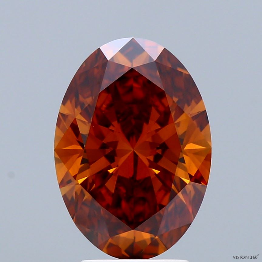 2.91ct Oval FANCY DEEP ORANGE VS1 Lab Created Diamond