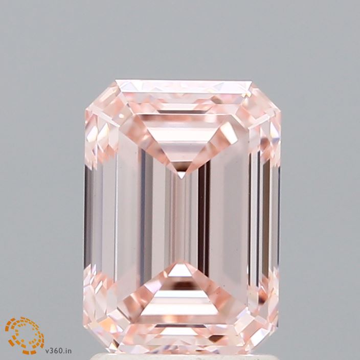 2.03ct Emerald FANCY INTENSE PINK VS1 Lab Created Diamond